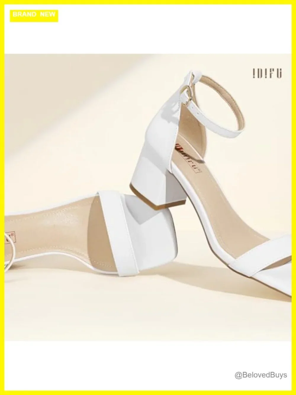 Chunky Block Heel Sandals Square Toe Ankle Strap Dress Shoes